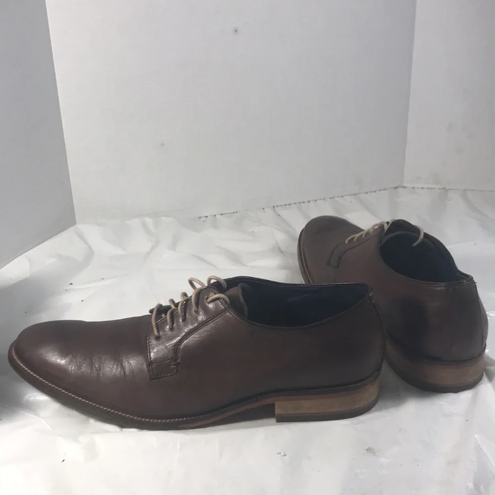 Cole Haan Men's Williams Postman Brown Leather Lace Up Oxford Derby Shoes